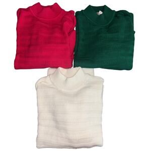 Loft women’s Textured Stripe Mock Neck Tunic Sweaters lot of 3 (small)